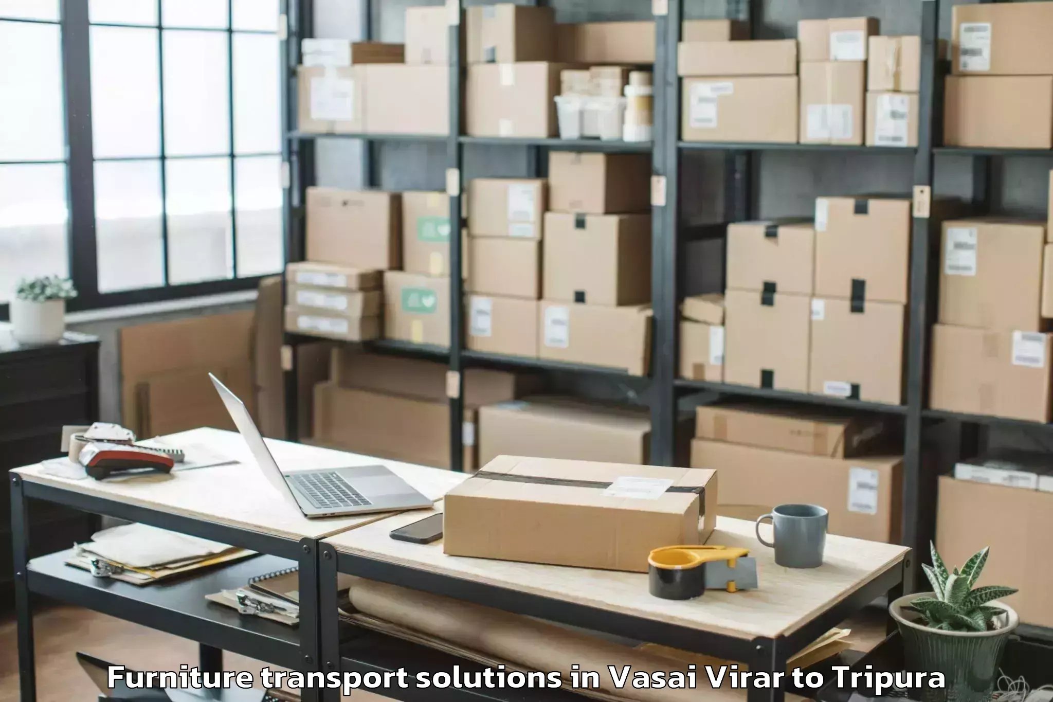 Quality Vasai Virar to Teliamura Furniture Transport Solutions